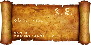 Kósz Riza névjegykártya